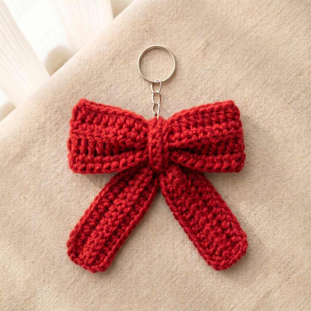 Crochet Bow Keychain