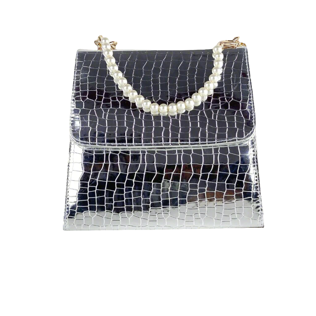 ALEXA SILVER PEARL HANDBAG