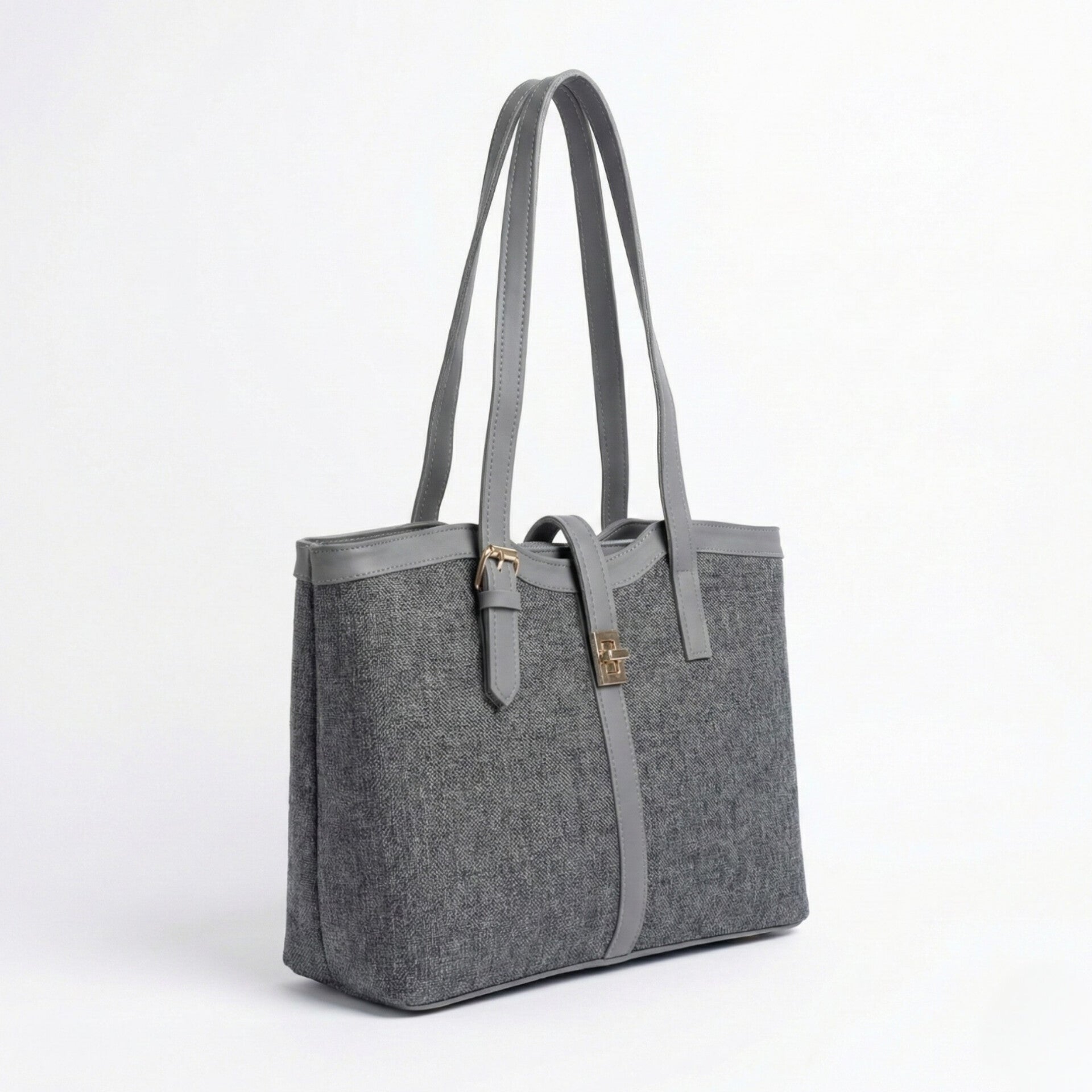 Enshee Jute Luxe Handbag - Grey