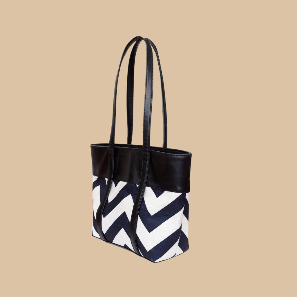 Zebra print black tote