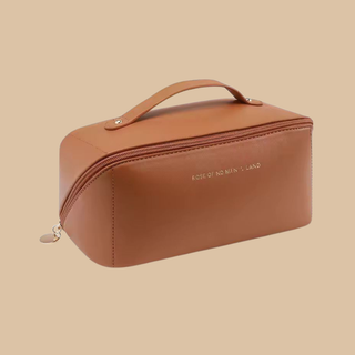 Makeup brown cosmetic bag