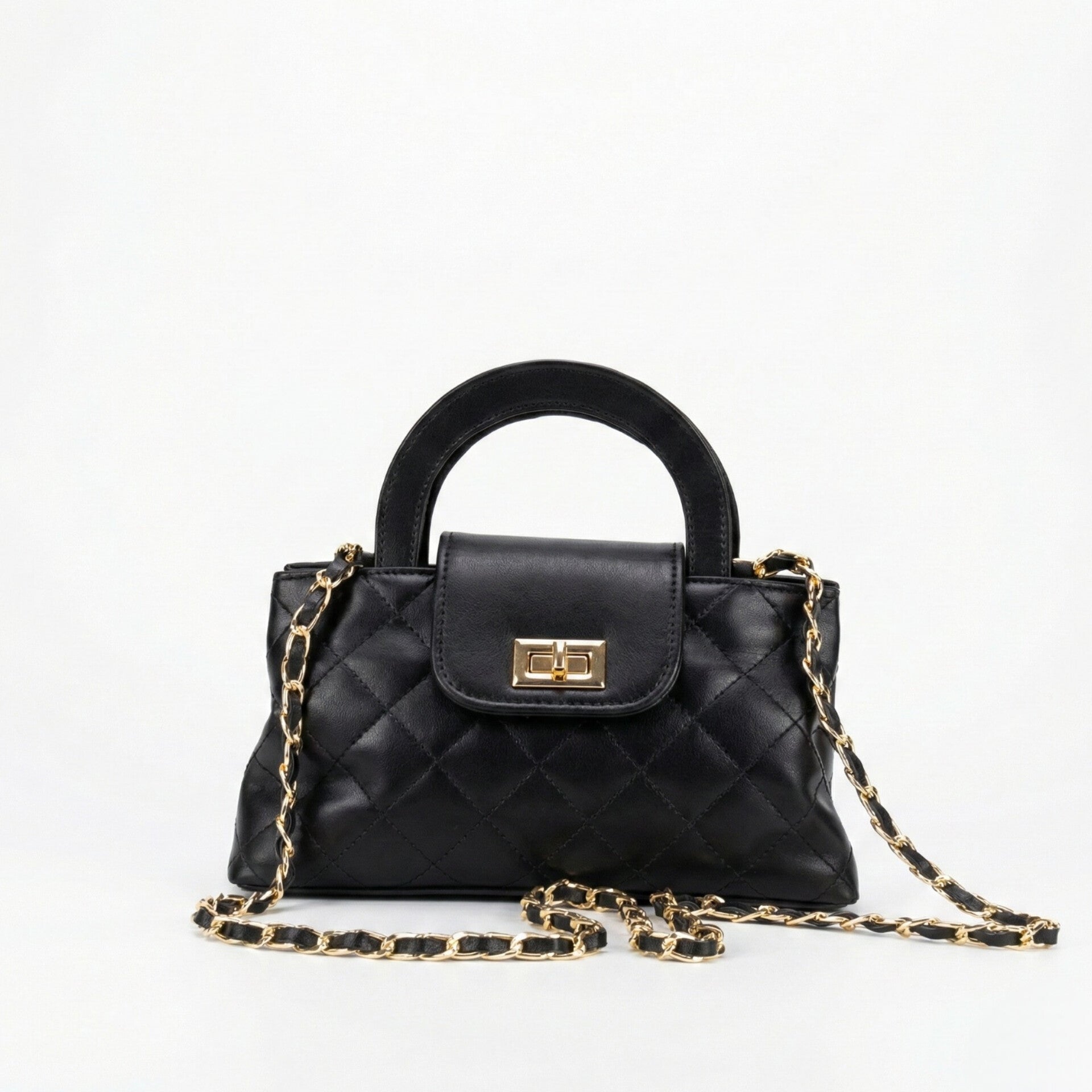 TWIST LOCK BLACK CROSSBODY