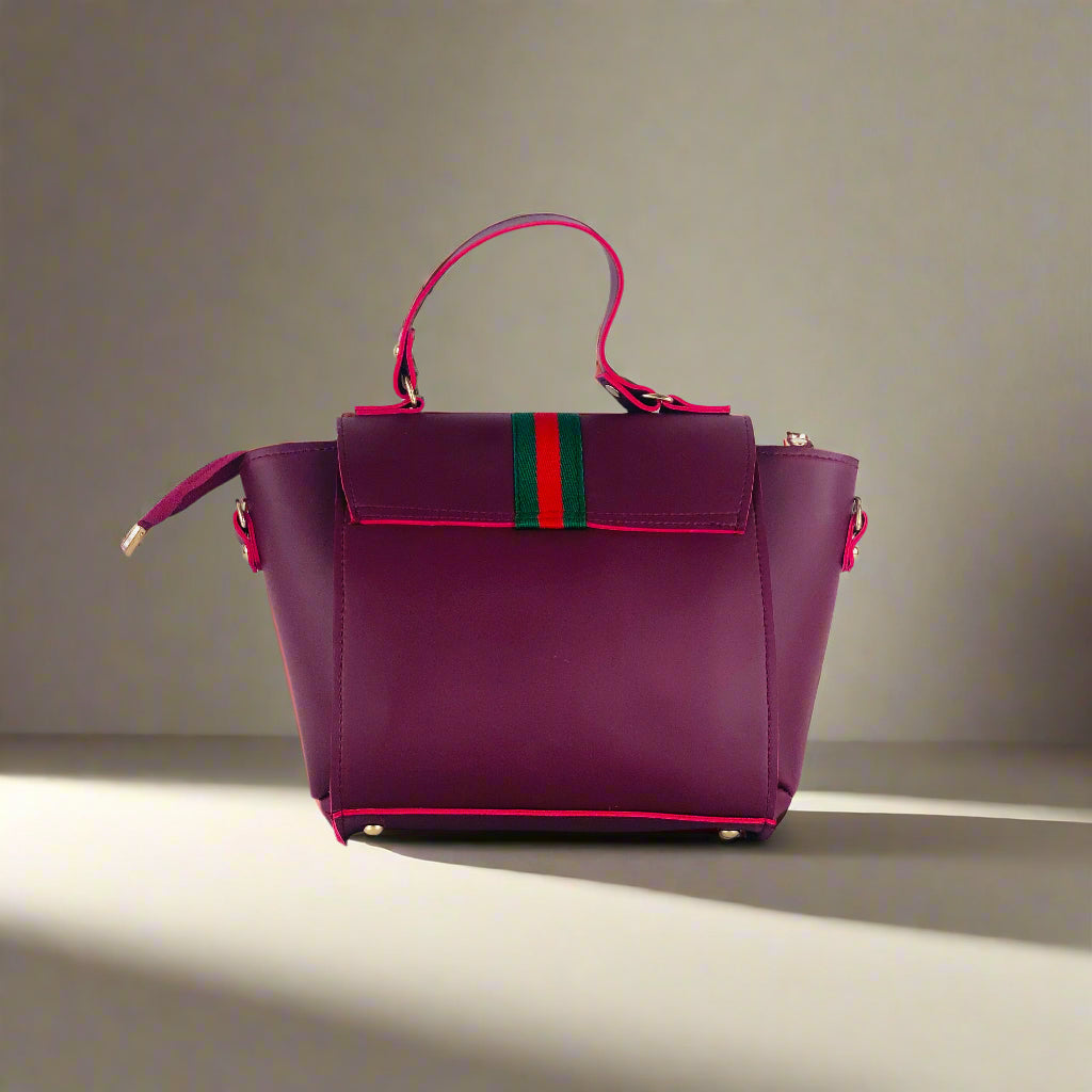 BOXY MAROON HANDBAG