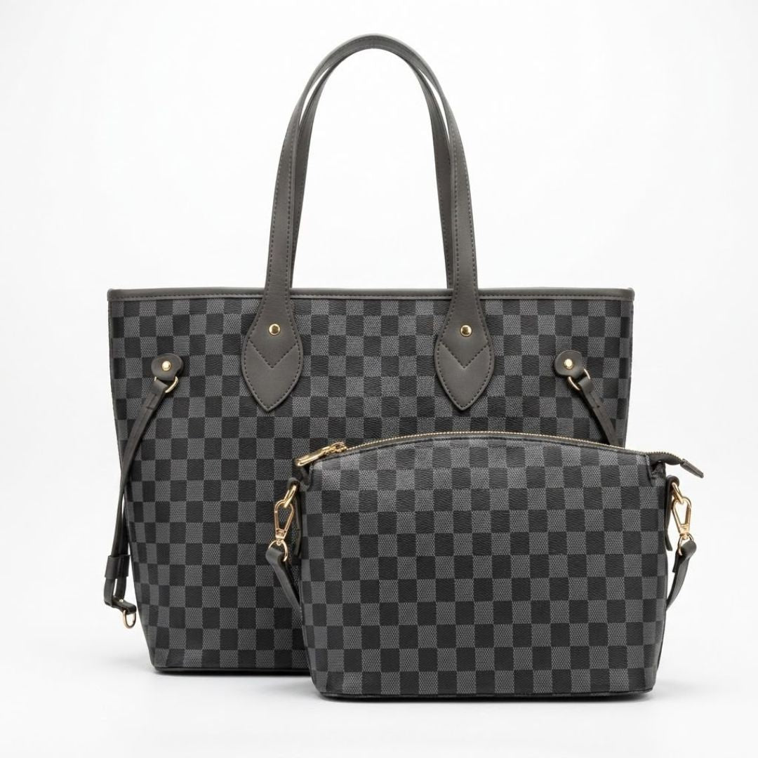 Enshee Classic Check Tote - Black