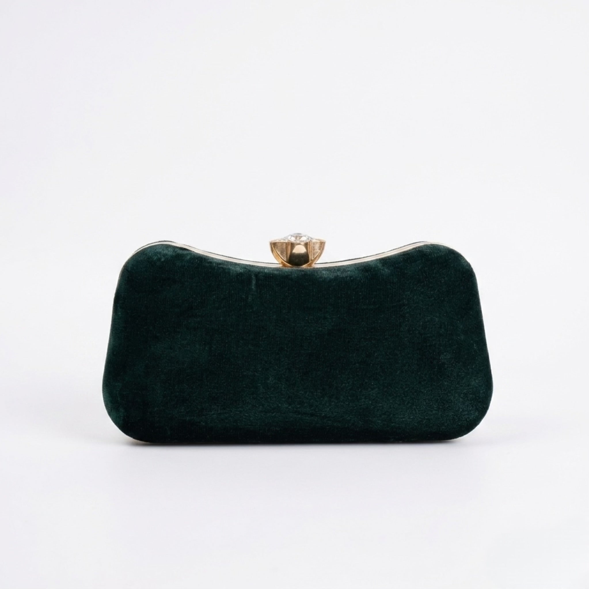 Enshee Scarlet Velvet Clutch - Green