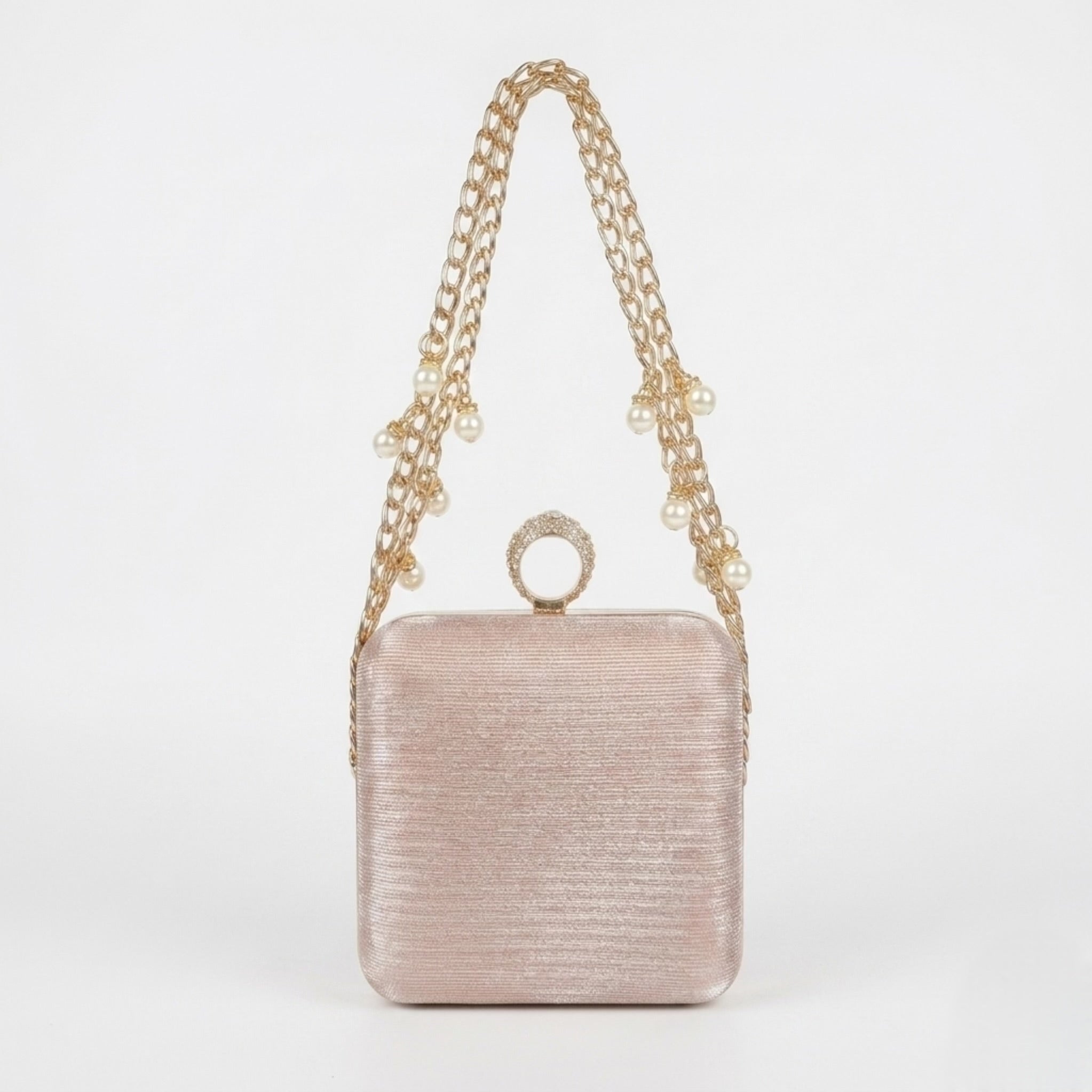 Enshee Pearl Ring Clutch - Pink