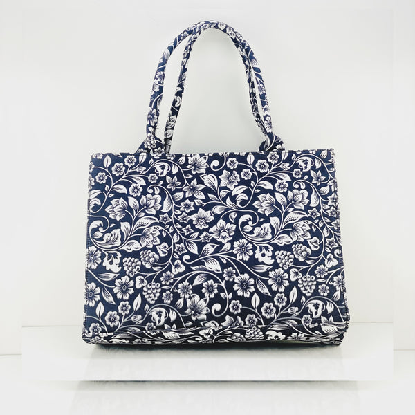 FLORAL BLACK/WHITE HANDBAG