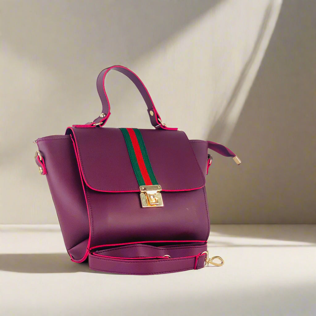 BOXY MAROON HANDBAG
