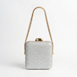 Enshee Aura Box Clutch - Silver