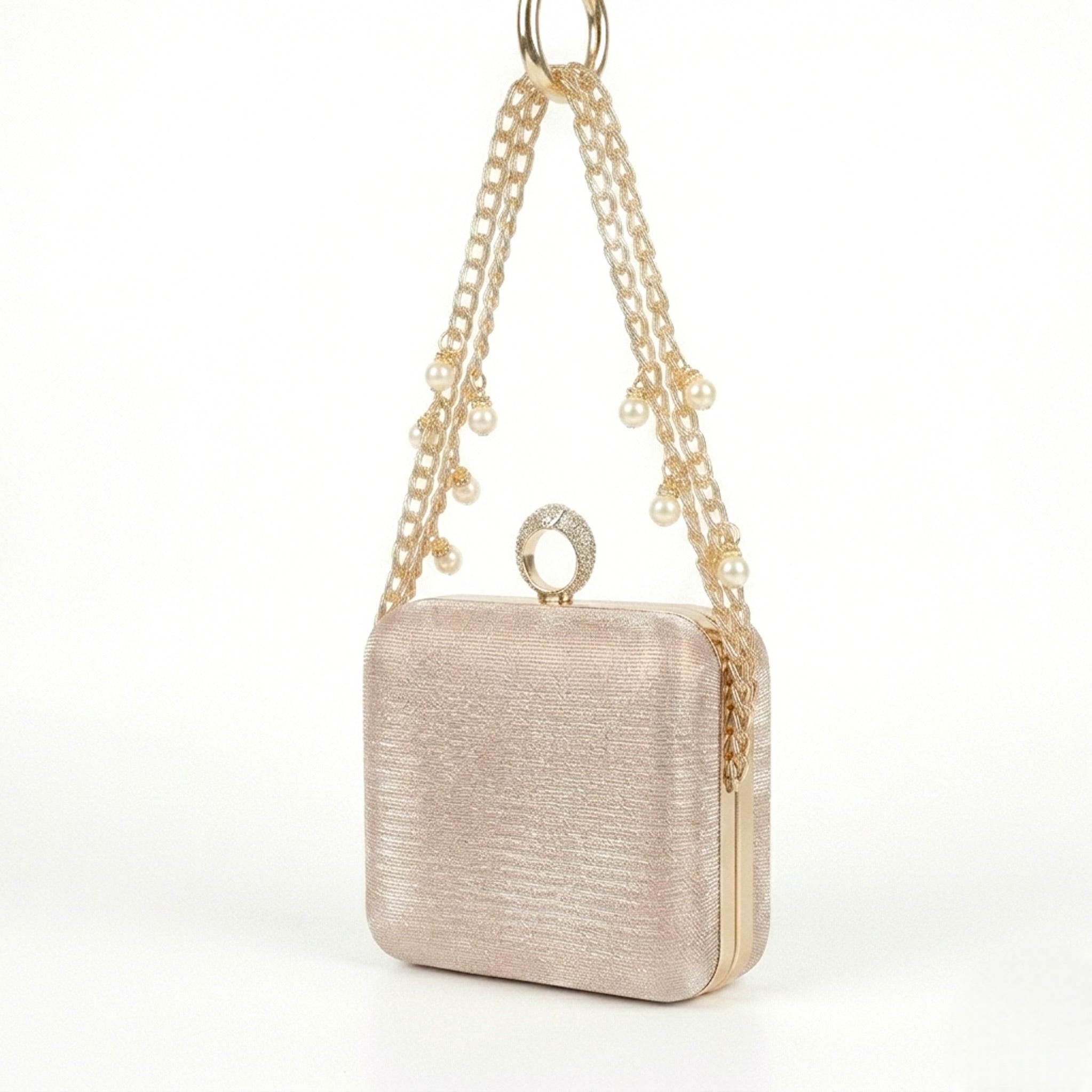 Enshee Pearl Ring Clutch - Pink