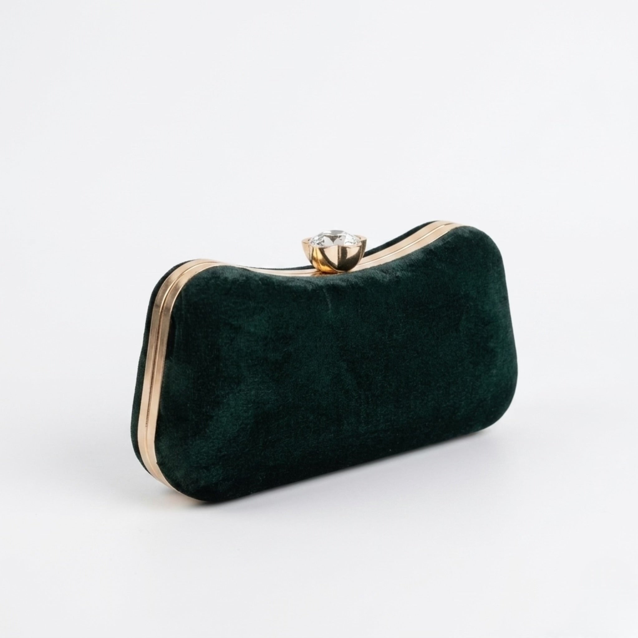Enshee Scarlet Velvet Clutch - Green