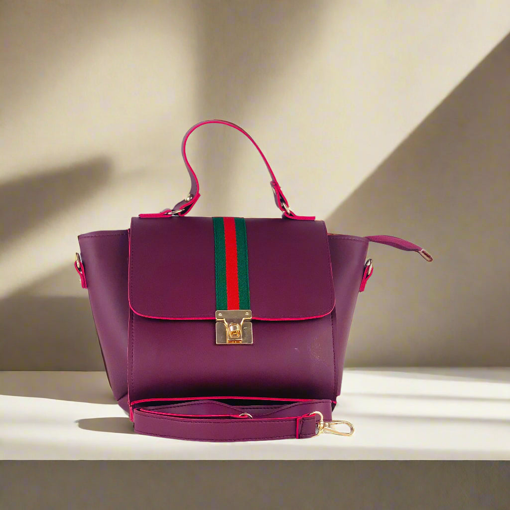 BOXY MAROON HANDBAG