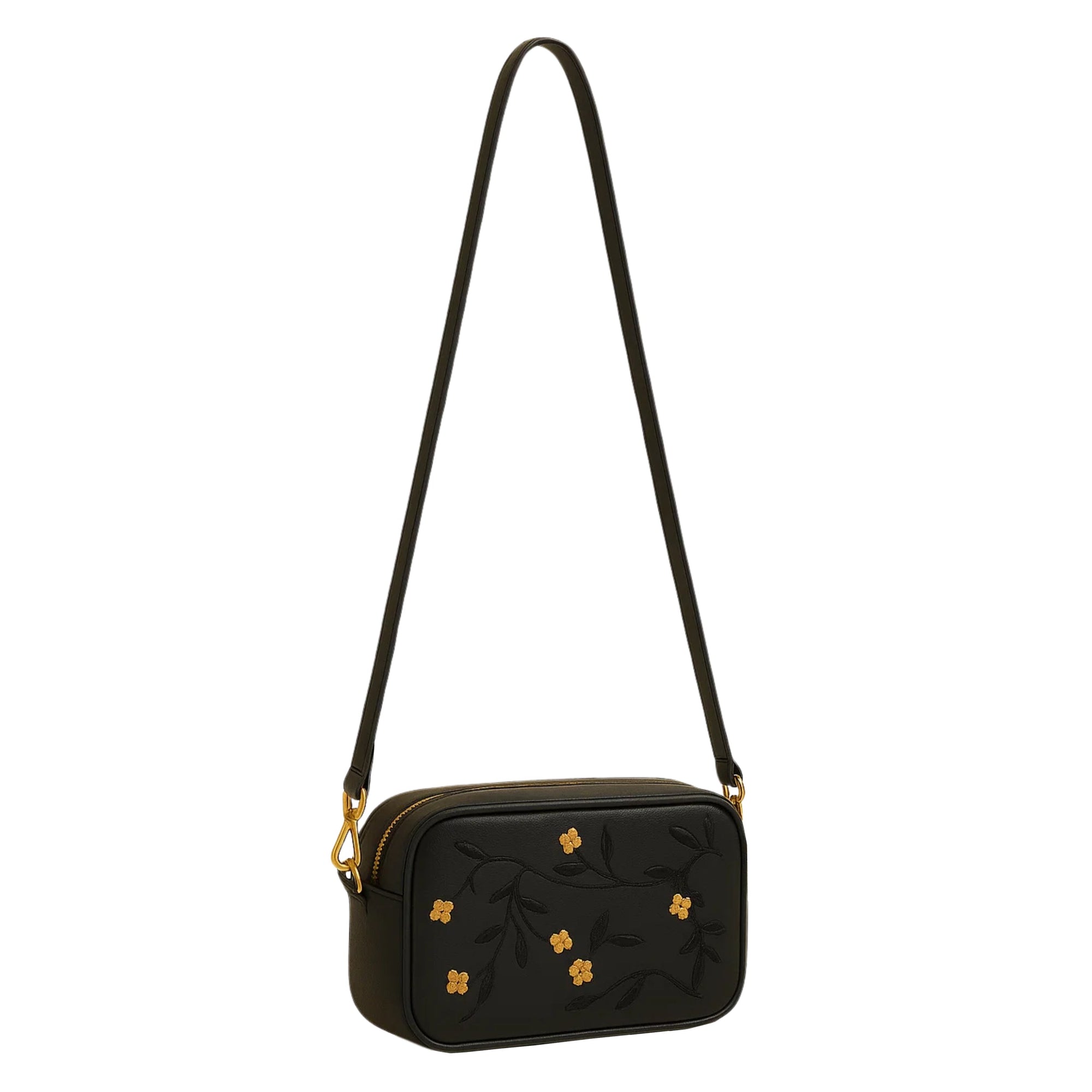 Buy Floral Chic Crossbody Bag - Black in Pakistan