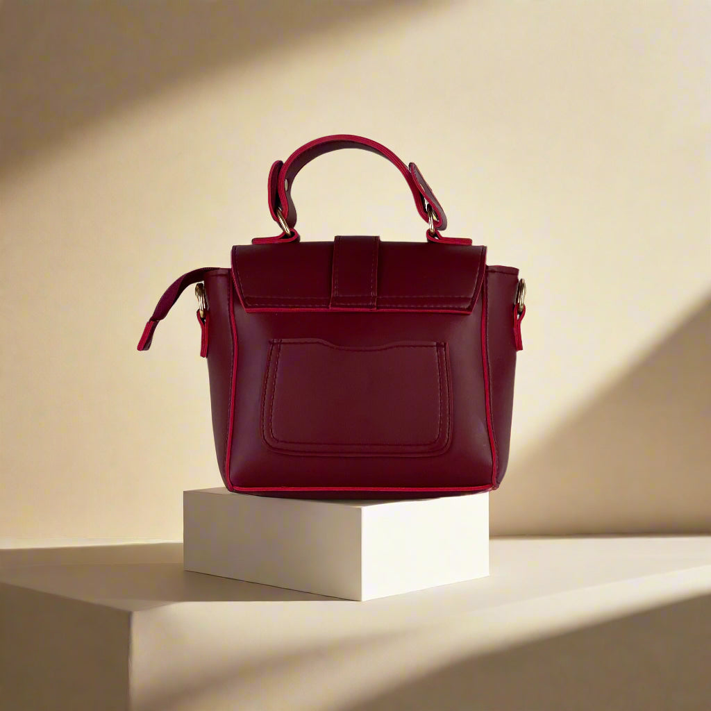 FLAPPY MAROON HANDBAG