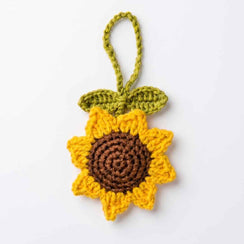 Sunflower Crochet Keychain