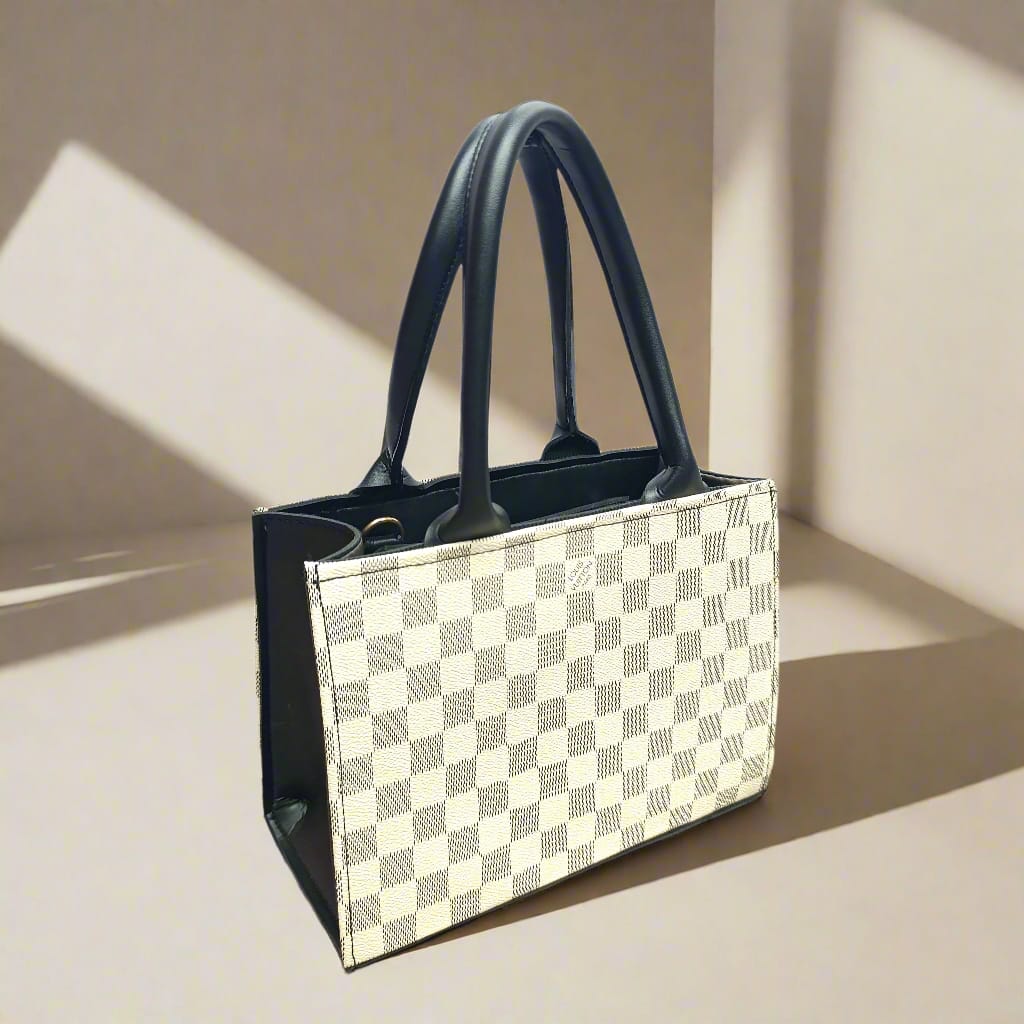 LORAL CHECK WHITE HANDBAG