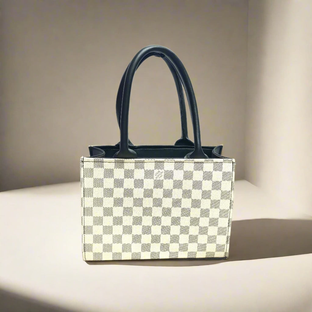 LORAL CHECK WHITE HANDBAG