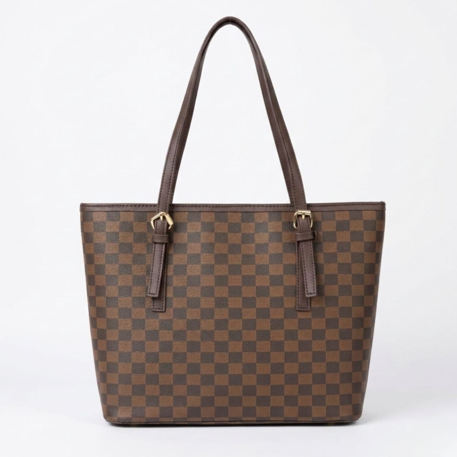 Checkered Tote bag Brown