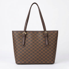 Checkered Tote bag Brown