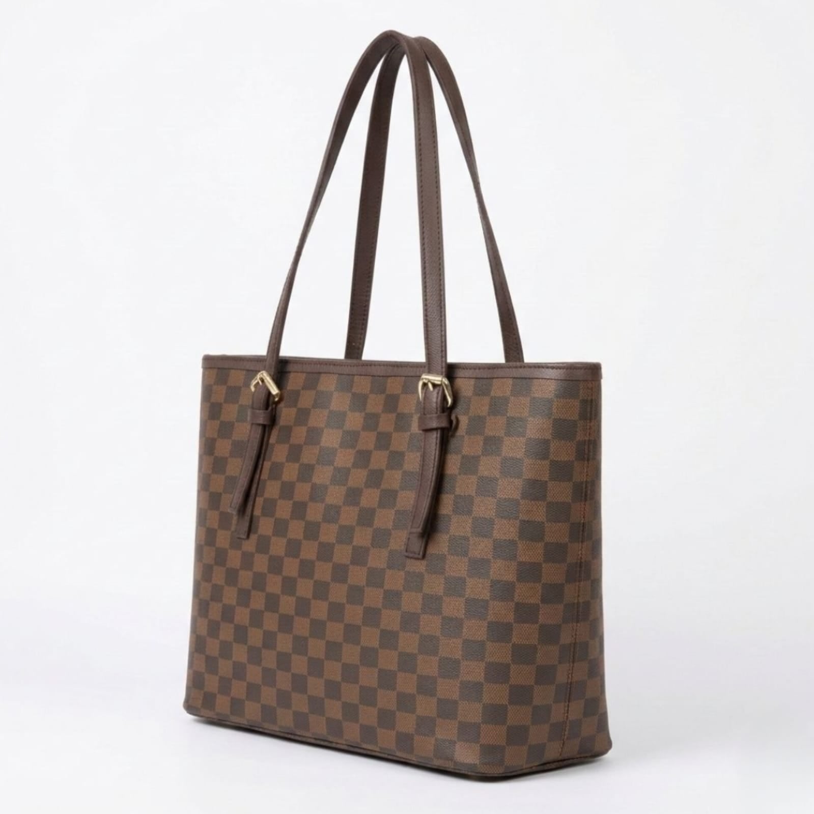 Checkered Tote bag Brown
