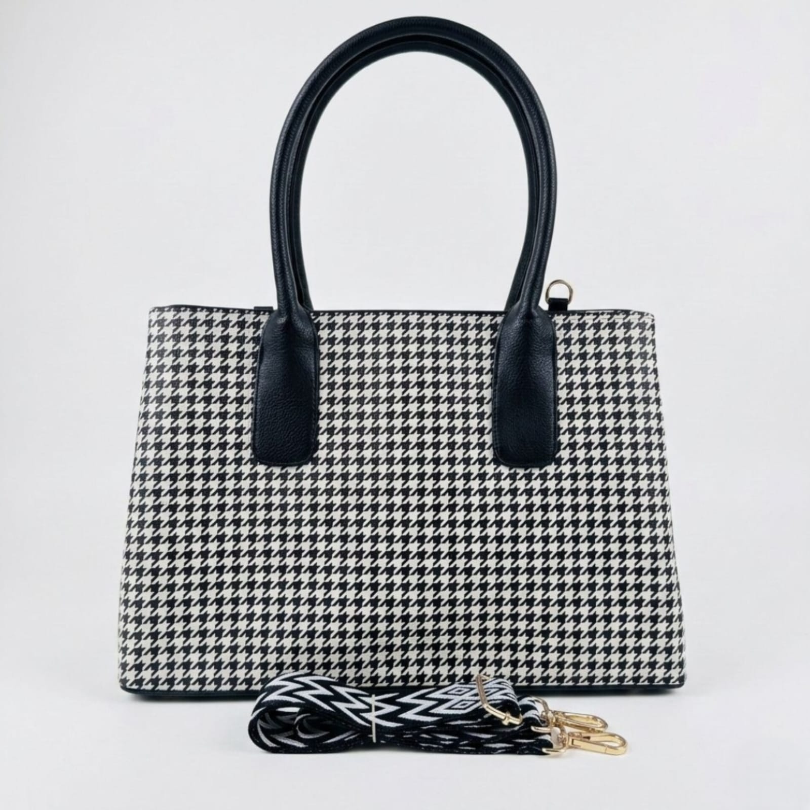 Fizzy Checkered Double Dompartments White & Black