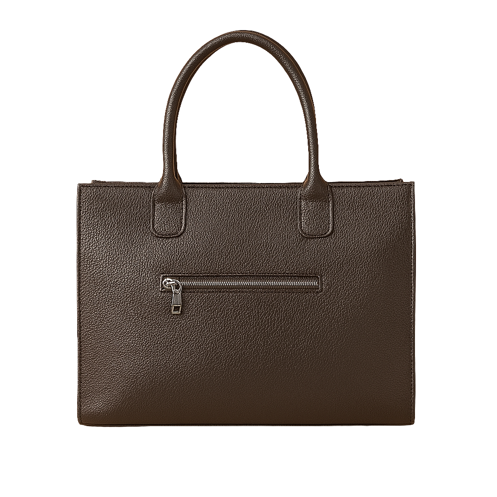 VEGAN D BROWN DOT LEATH HANDBAG