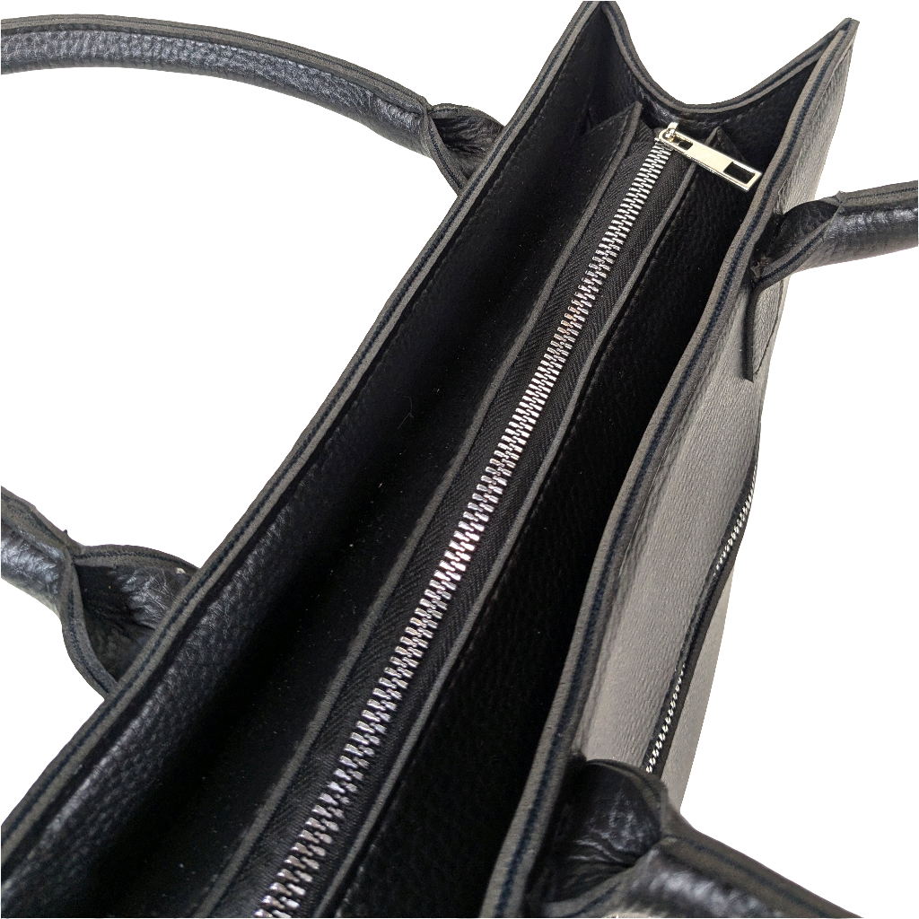 VEGAN BLACK DOT LEATH HANDBAG