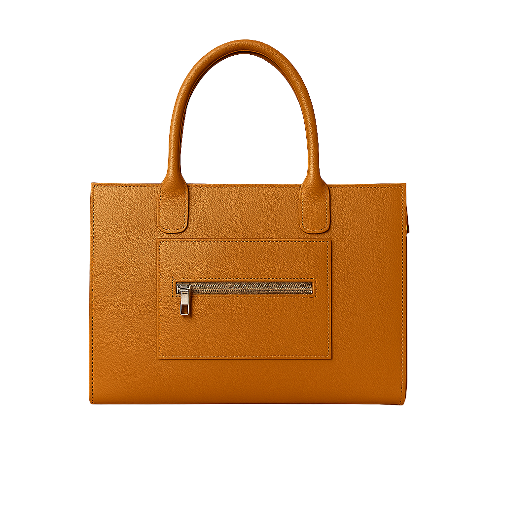 VEGAN BROWN DOT LEATH HANDBAG