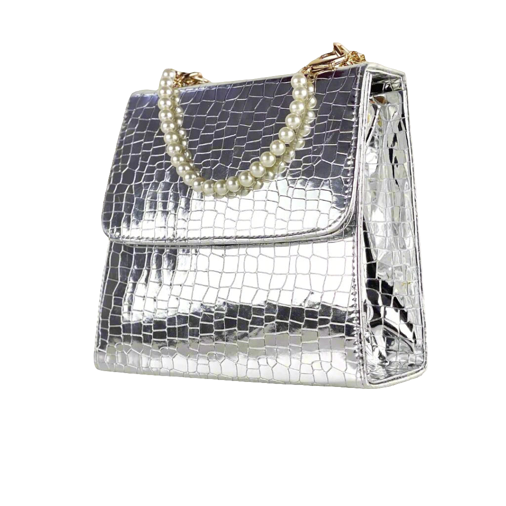 ALEXA SILVER PEARL HANDBAG
