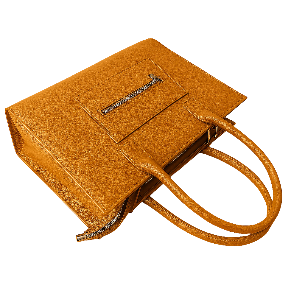 VEGAN BROWN DOT LEATH HANDBAG