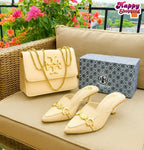 Tory Burch skin heels + crossbody bag