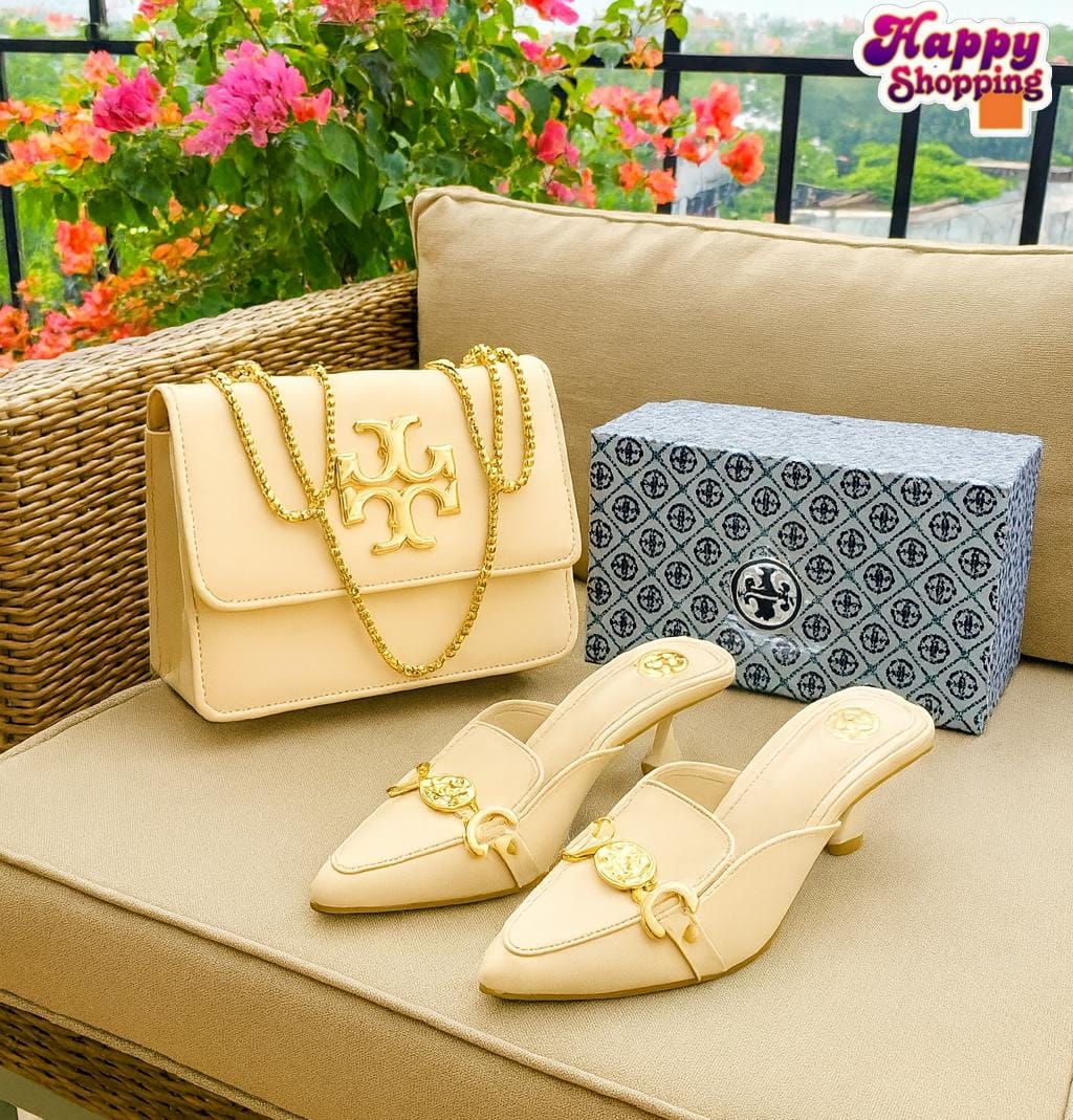 Tory Burch skin heels + crossbody bag