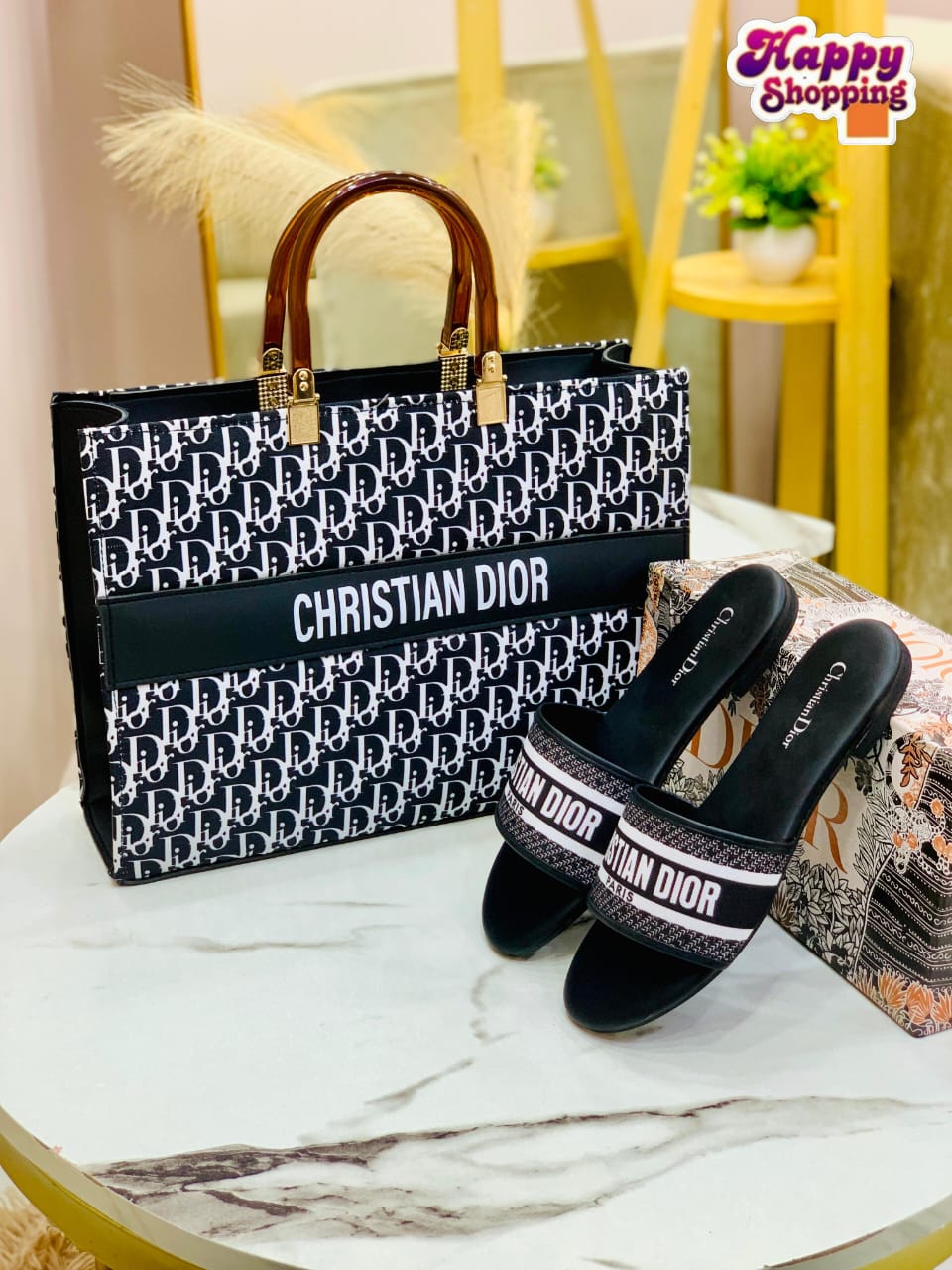 Christian Dior slipper + Dior DD handbag