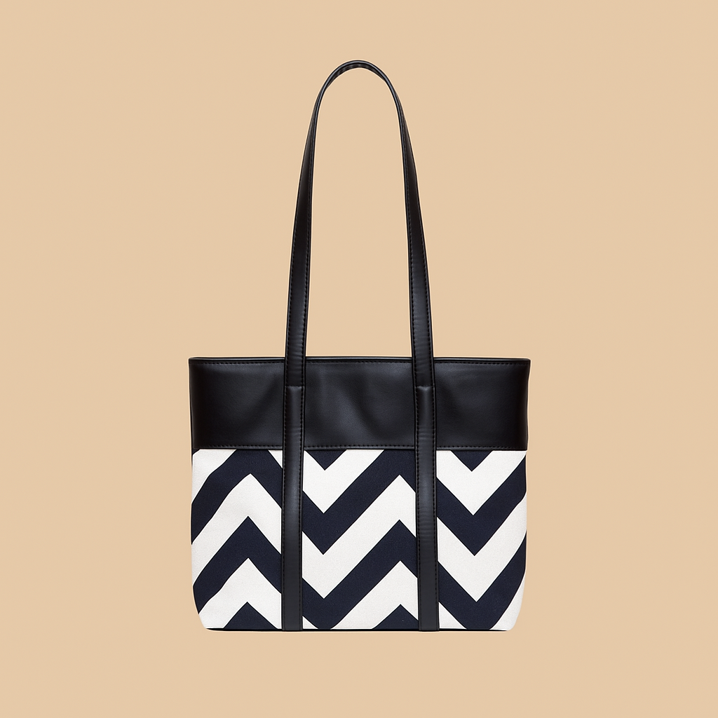 Zebra print black tote