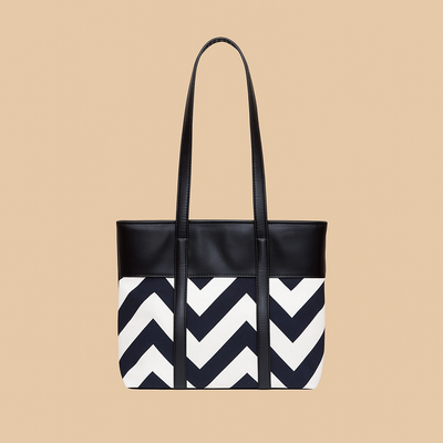 Zebra print black tote
