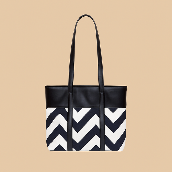 Zebra print black tote