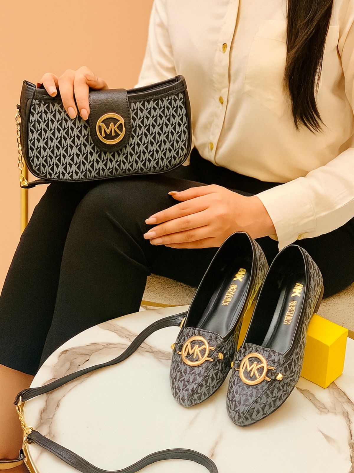 Mk Grey pump's + Shoulder Bag Combo