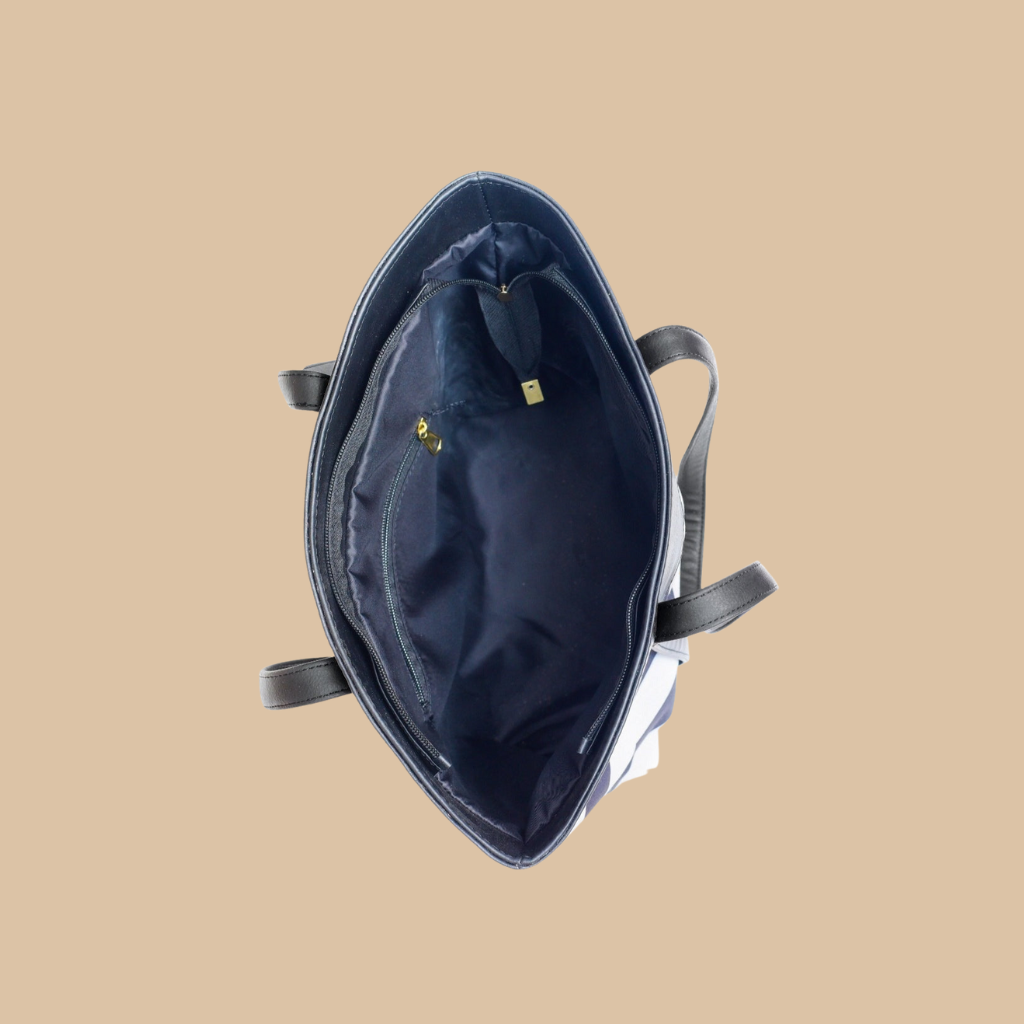 Zebra print black tote