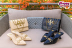 Tory Burch skin heels + crossbody bag