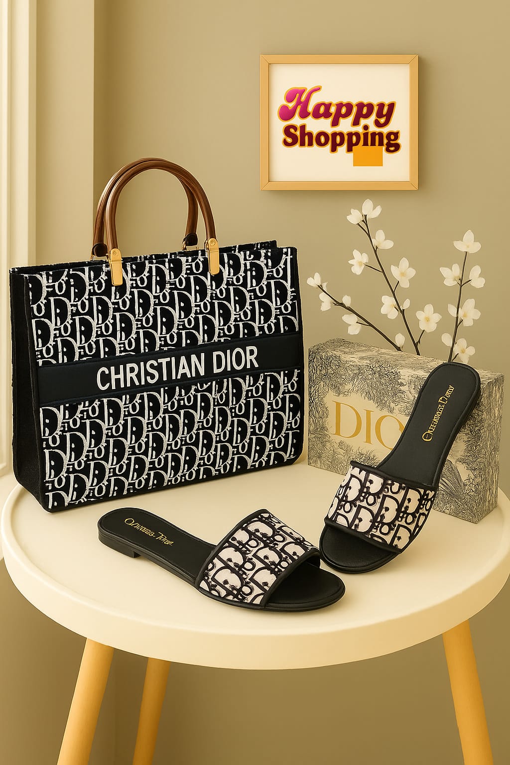 Christian Dior slipper + Dior DD handbag
