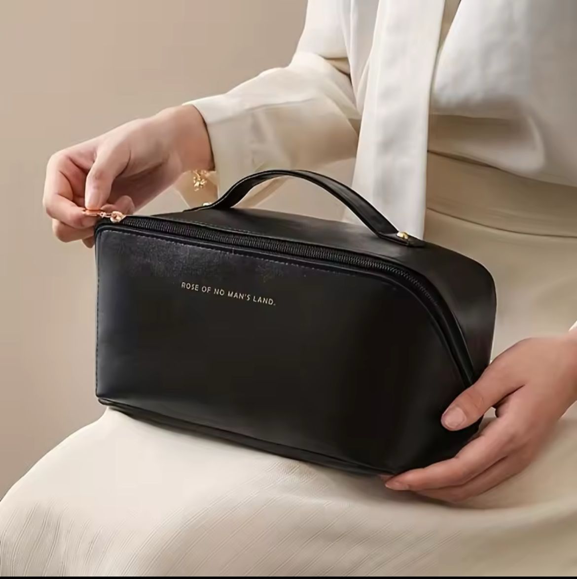 Makeup black cosmetic bag