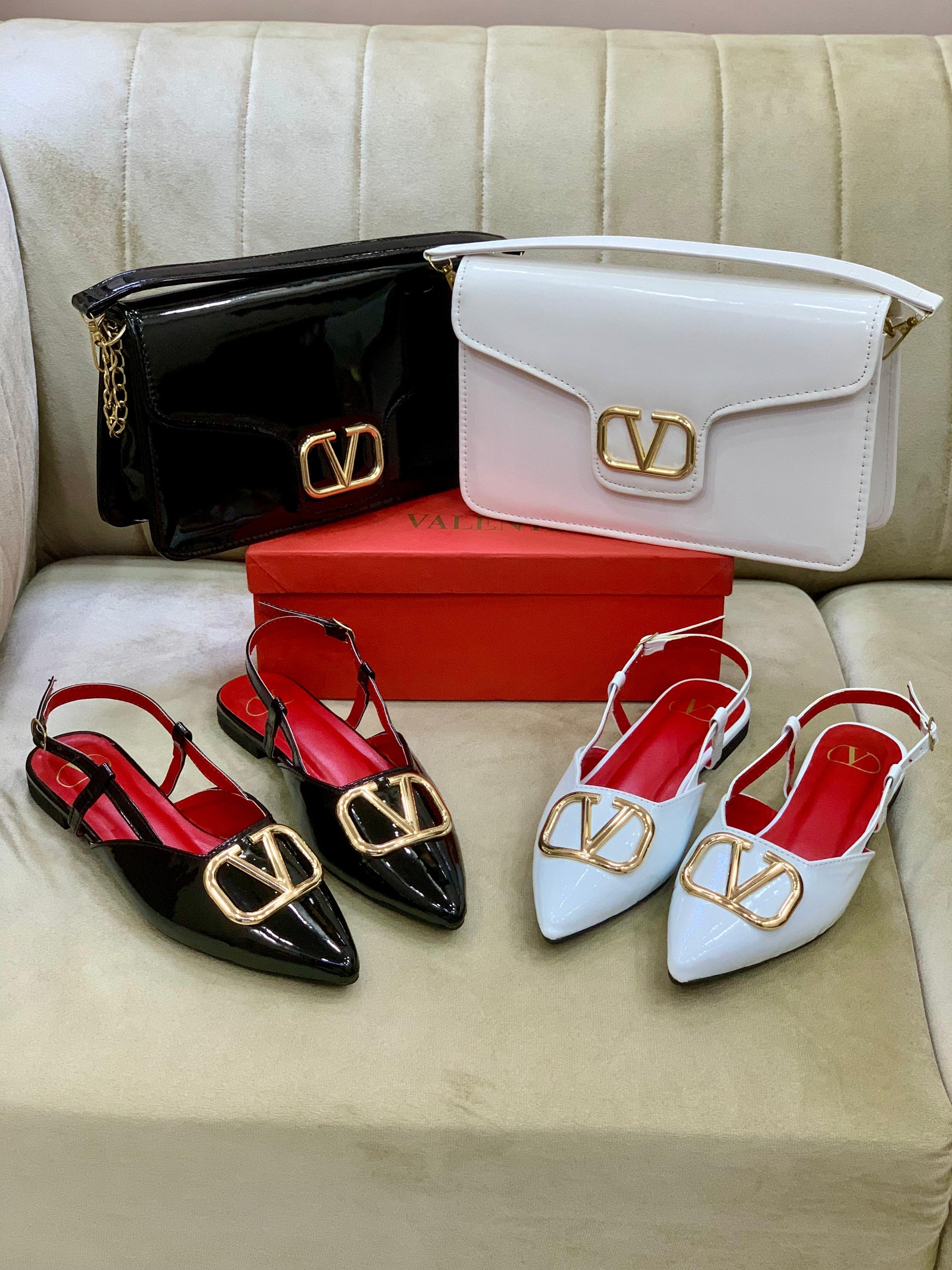 Black Valentino pump's + Crossbody Bag Combo