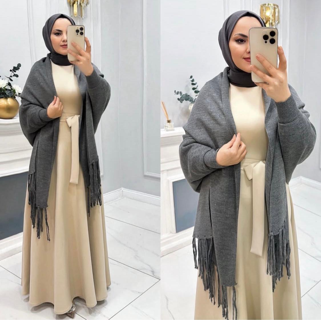 Dark grey ChicCozy Winter Shawl