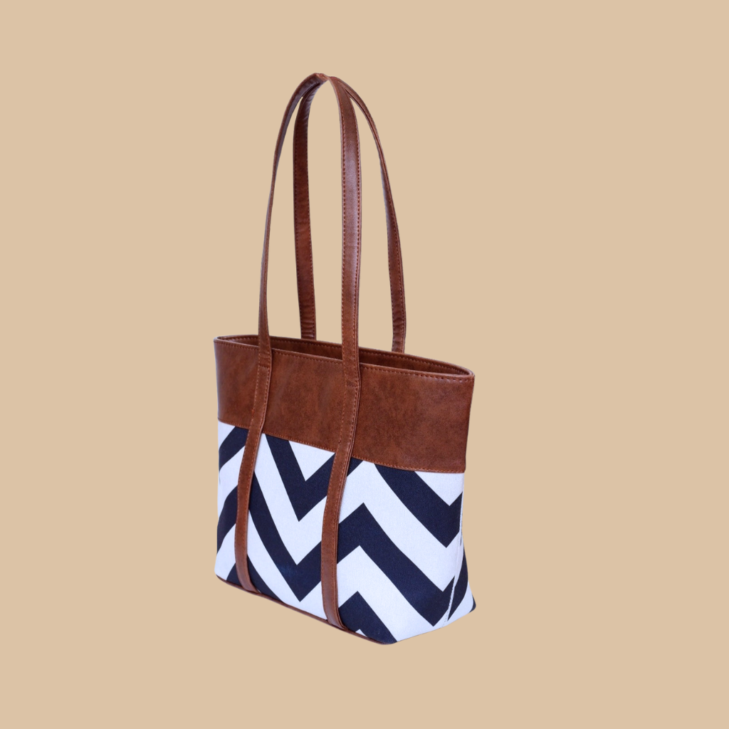Zebra print brown tote