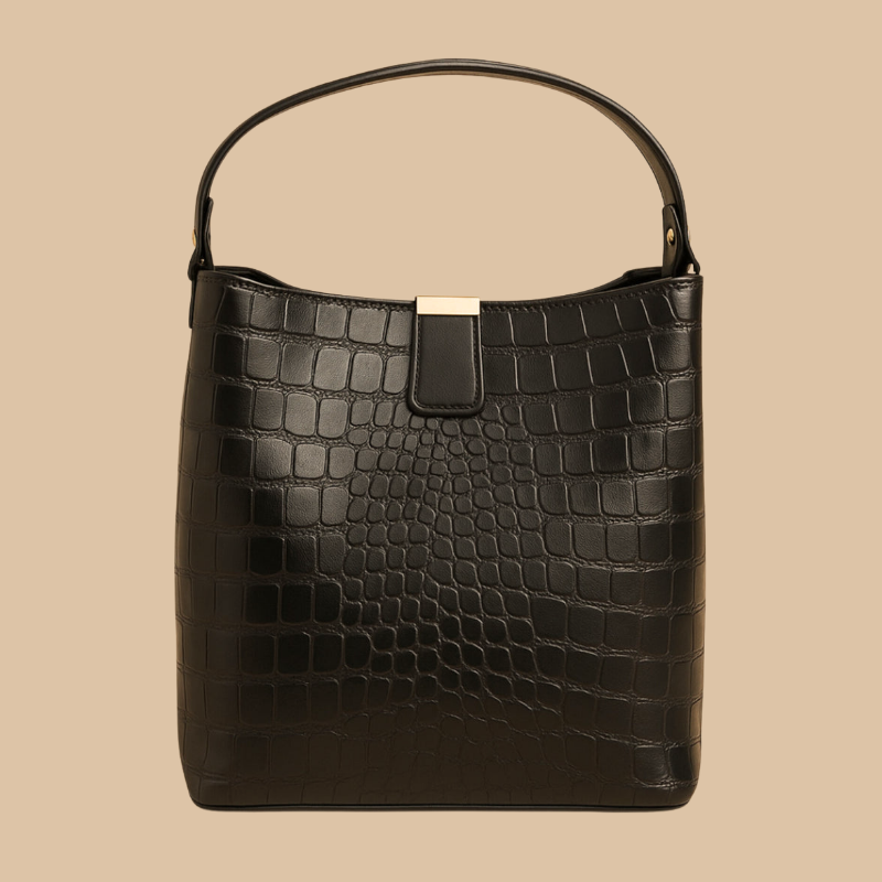 Black Croc embossed premium handbag👜