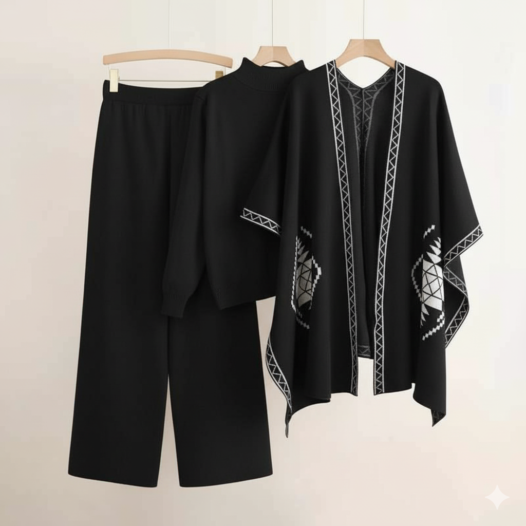 Black CozyCharm Fleece 3pc Set