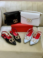 White Valentino pump's + Crossbody Bag Combo