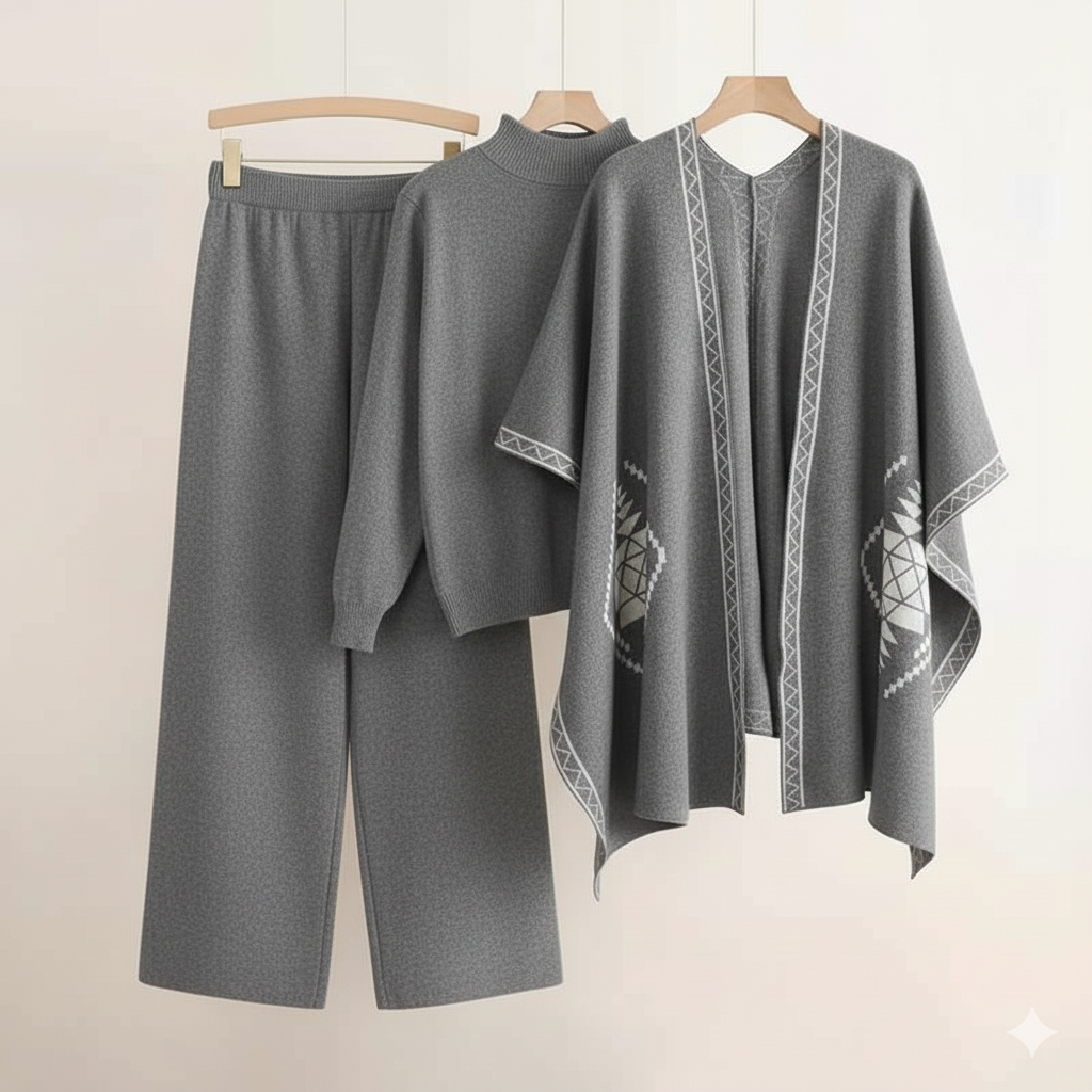 Grey CozyCharm Fleece 3pc Set