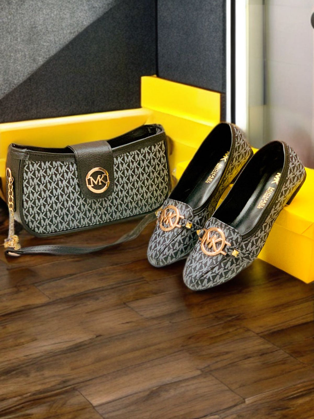 Mk Grey pump's + Shoulder Bag Combo